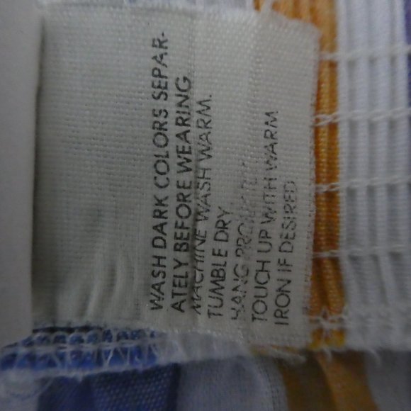 Vintage 60s Skirt Stripe Pearlized Button Front Knee to Midi Cotton Light Large - Picture 9 of 9